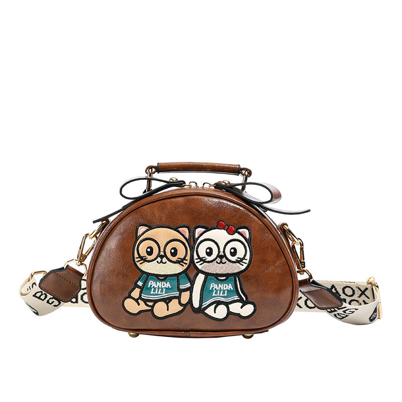 Women's Retro Cute Cartoon Couple Bear For Small Square Bag