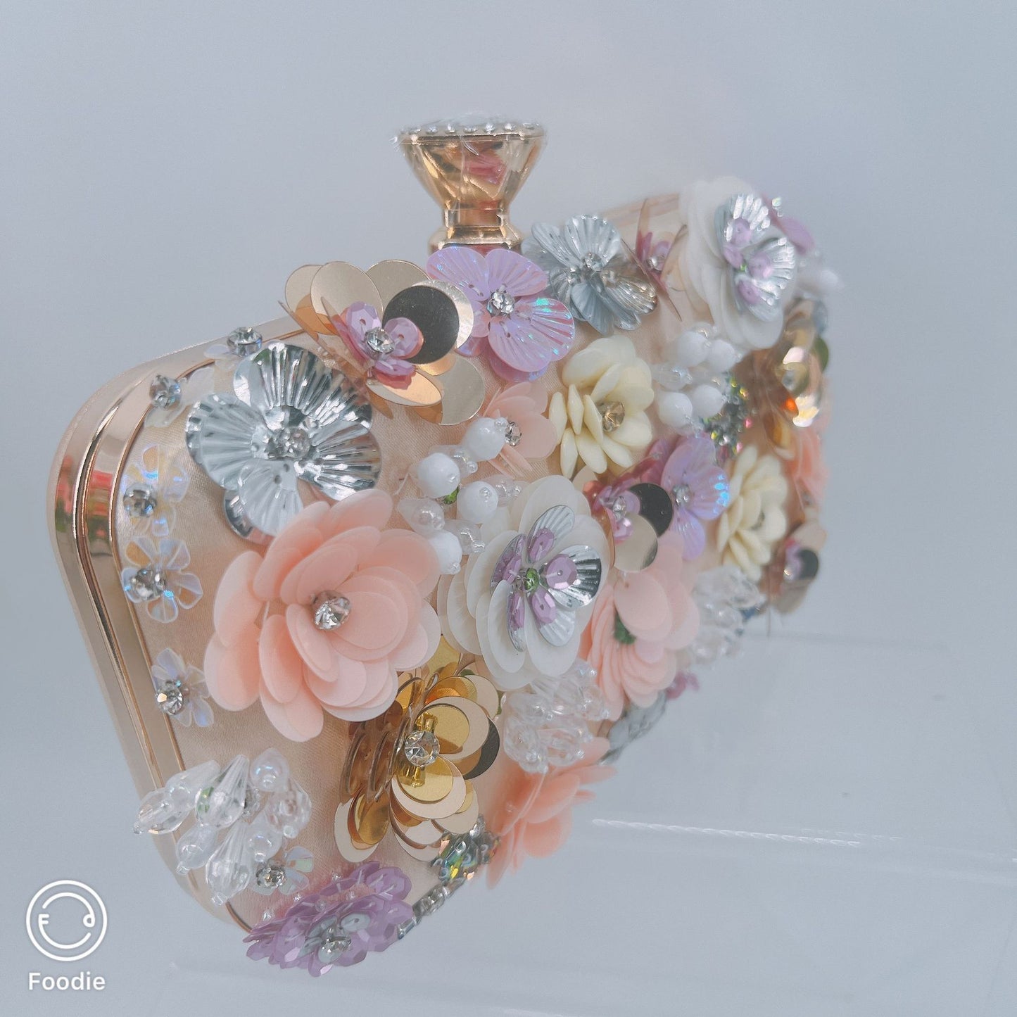 Three-dimensional Flowers Fashion Handmade Beaded Party Dinner Bag