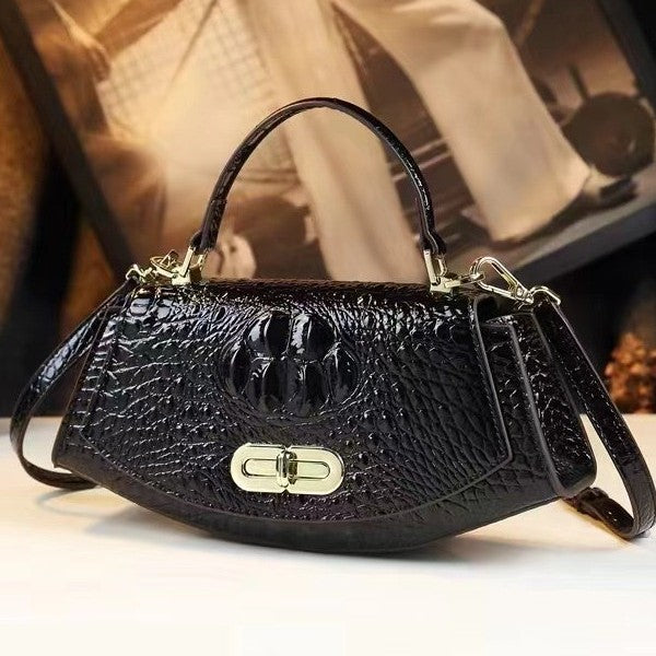 Women's Gold Ingot Mother Alligator Print Bags