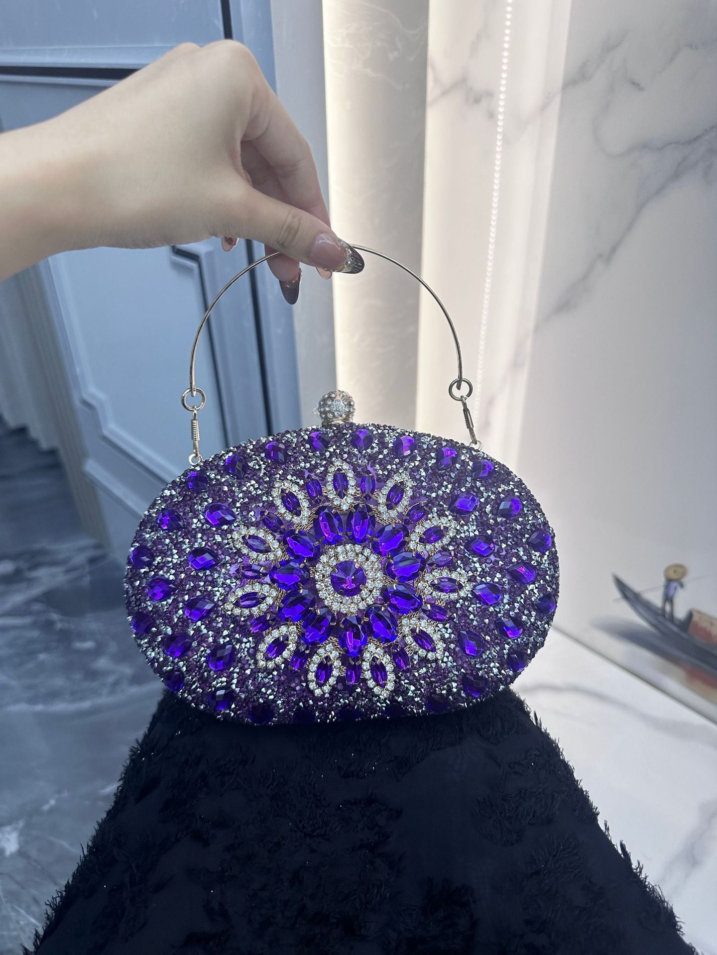 Beautiful Sunflower Banquet Clutch Dress Diamond Dinner Bag