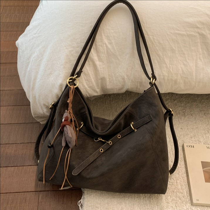 Women's Korean Retro Soft Leather Large Capacity Tote Bag