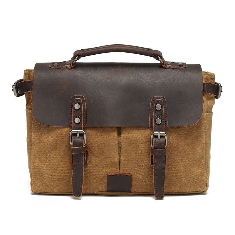 New Popular Retro Waterproof Waxed Cowhide Shoulder Bags