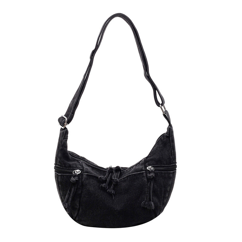 Women's Denim Fashion Large Capacity Commuter Dumpling Women's Shoulder Bag