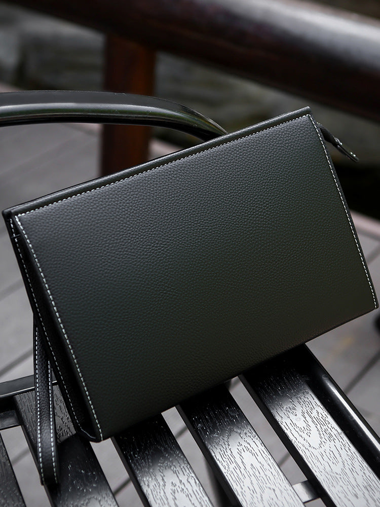 Men's Male Soft Leather Fashion Trendy Envelope Men's Clutch