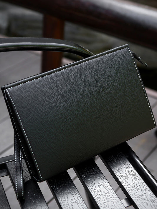 Men's Male Soft Leather Fashion Trendy Envelope Men's Clutch