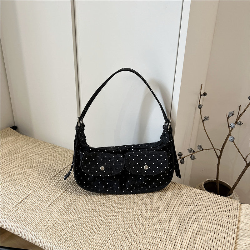Cabinet Niche Starry Polka Dot Canvas Portable Underarm Bags