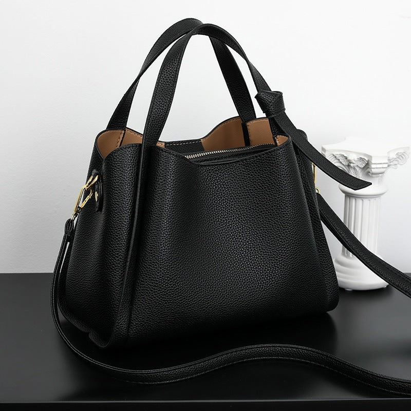 Women's Soft Leather Vegetable Basket High-grade Elegant Shoulder Bags