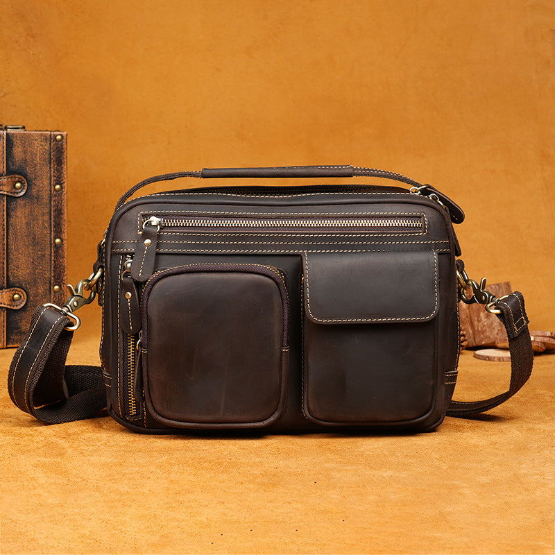 Men's Leather Portable Retro Textured Collection Men's Shoulder Bag