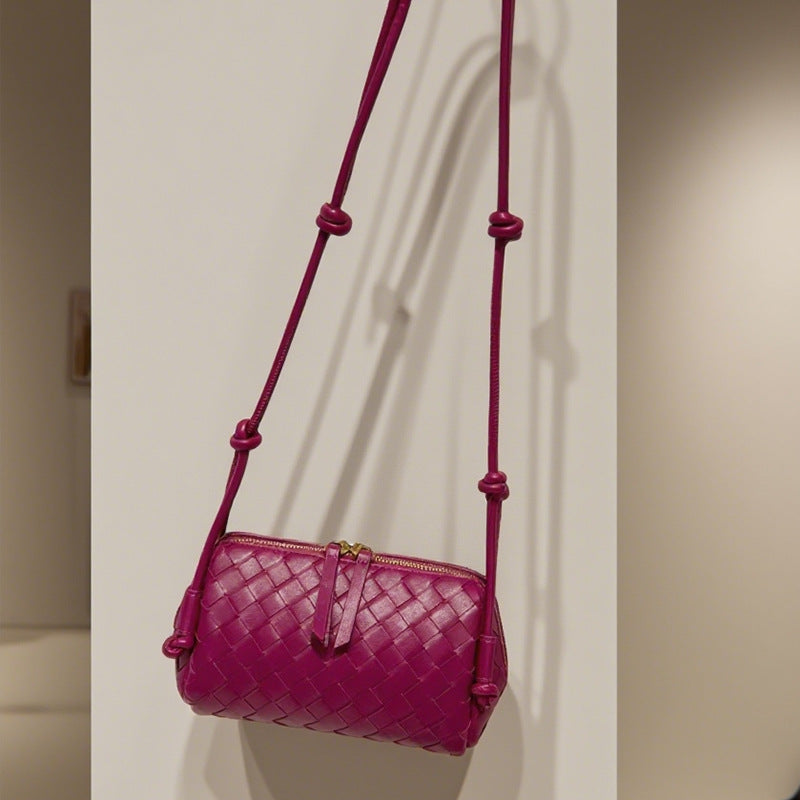 Women's Handmade Cowhide Woven Underarm Fashion Bags