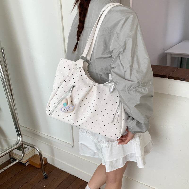 Women's Large Capacity Underarm Polka Dot Fashion Bags