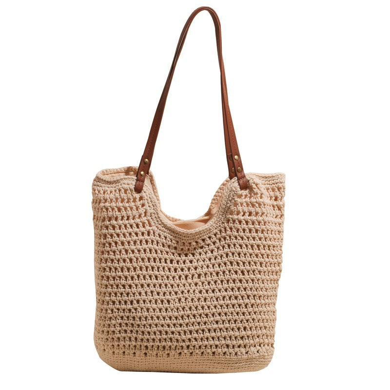 Women's Straw Fresh Holiday Crochet Woven Large Capacity Totes Bags