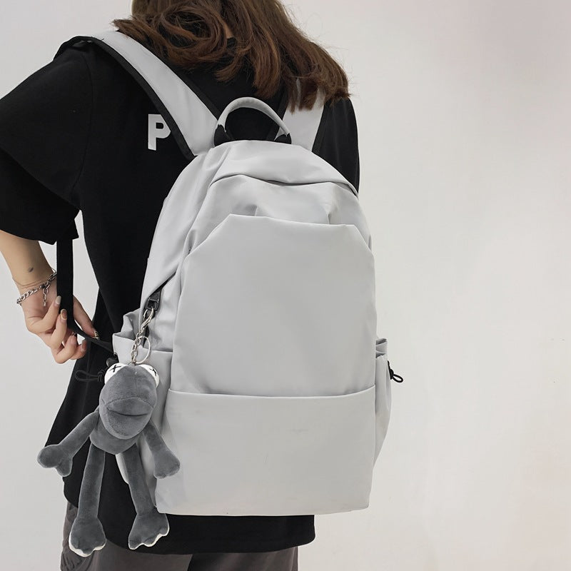 Style Solid Color Large Capacity Female Backpacks