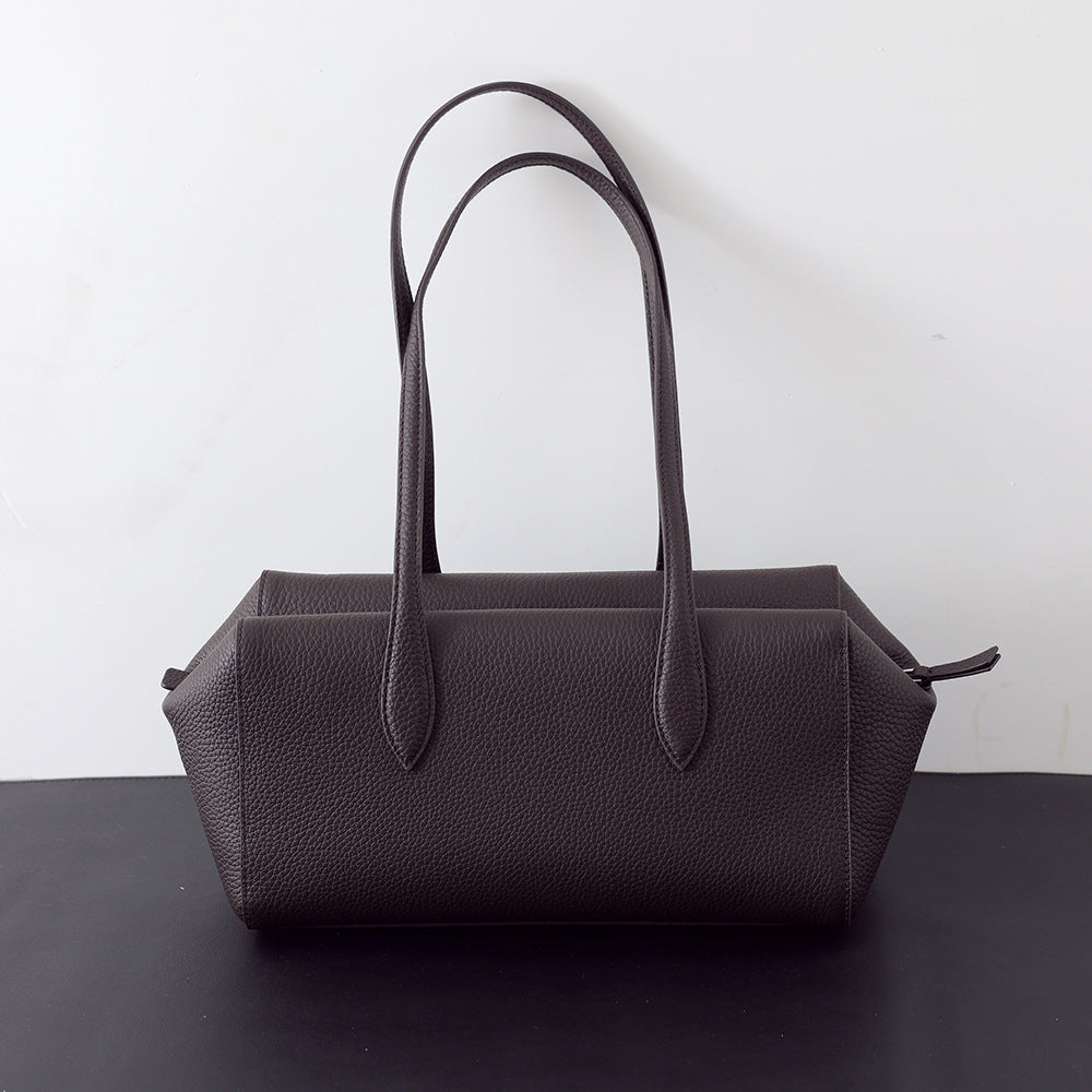 Women's First Layer Cowhide Genuine Leather Underarm Tote Bag