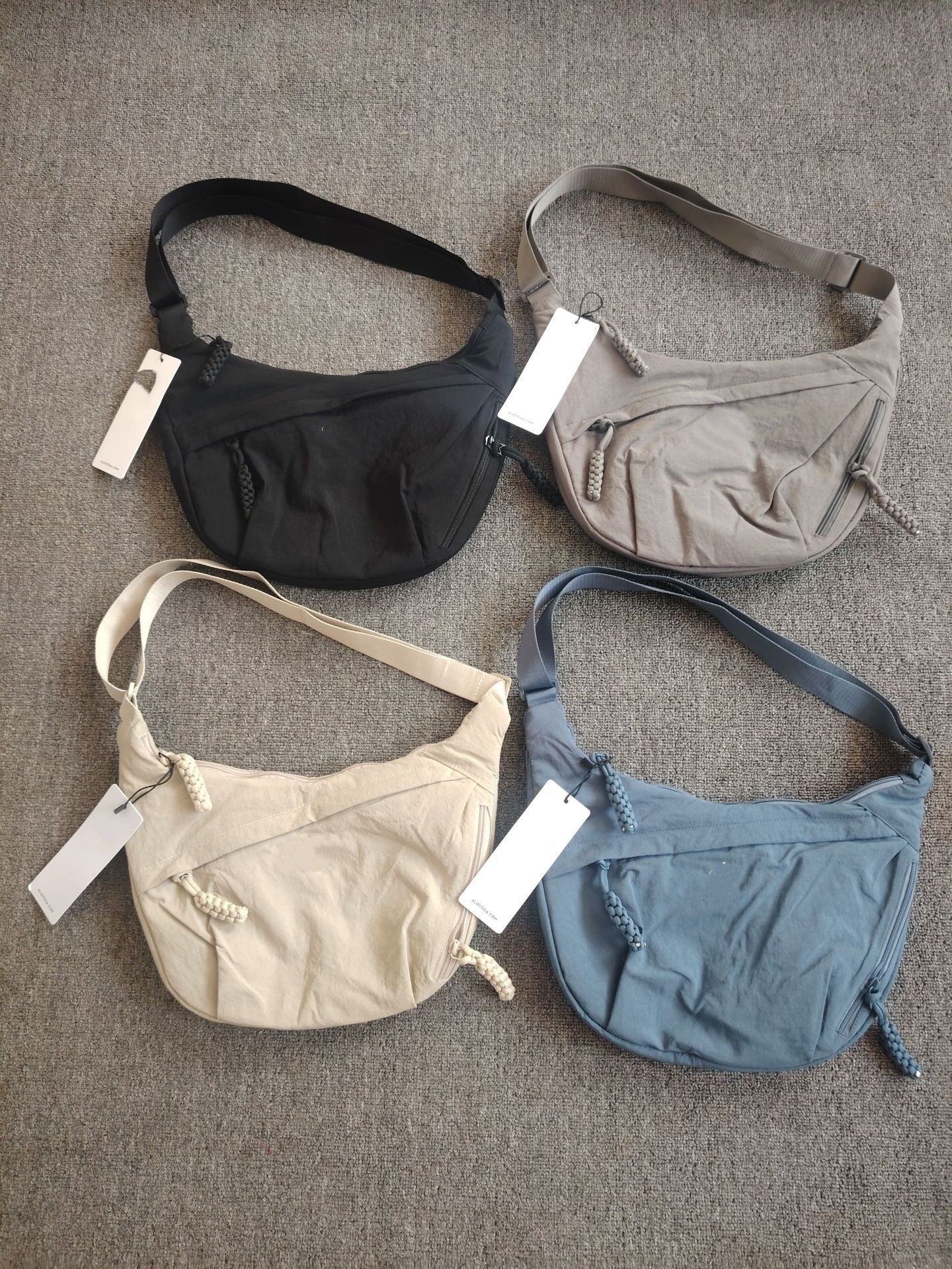 Women's Summer Solid Color Reflective Sign Nylon Large Women's Messenger Bag