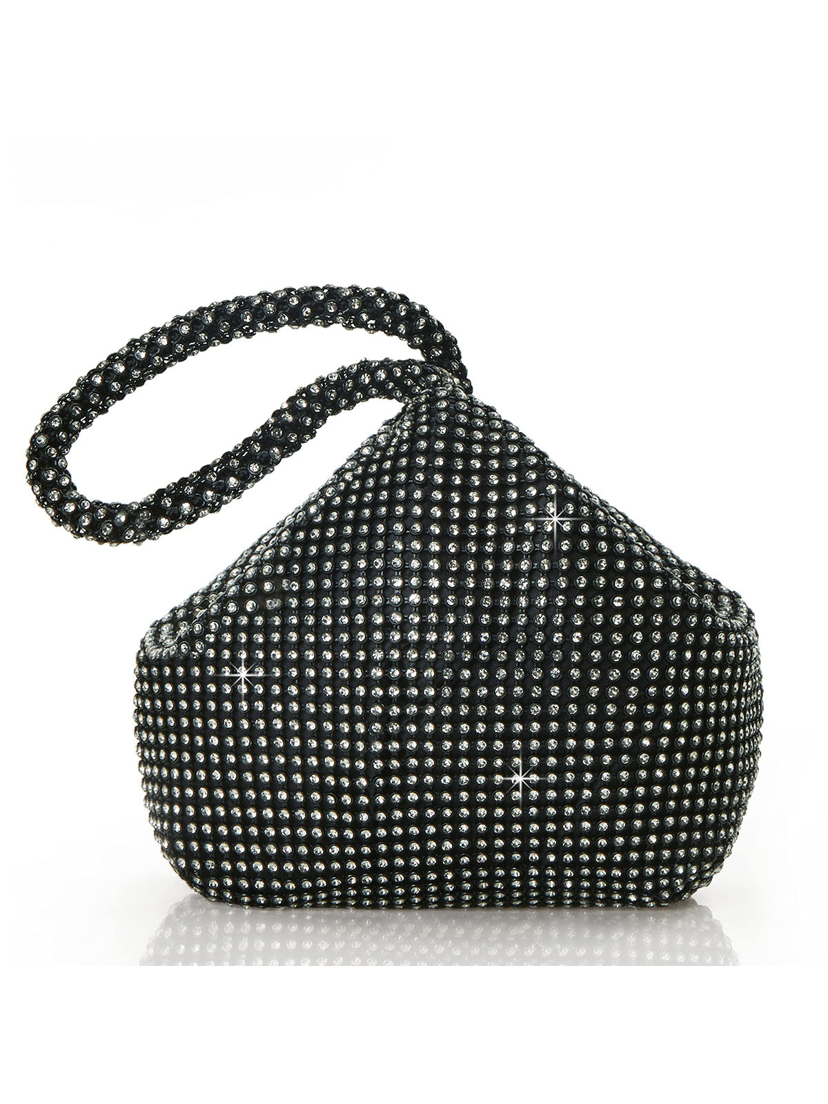 Women's Large Mine Handmade Rhinestone Clutch Banquet Dinner Bag