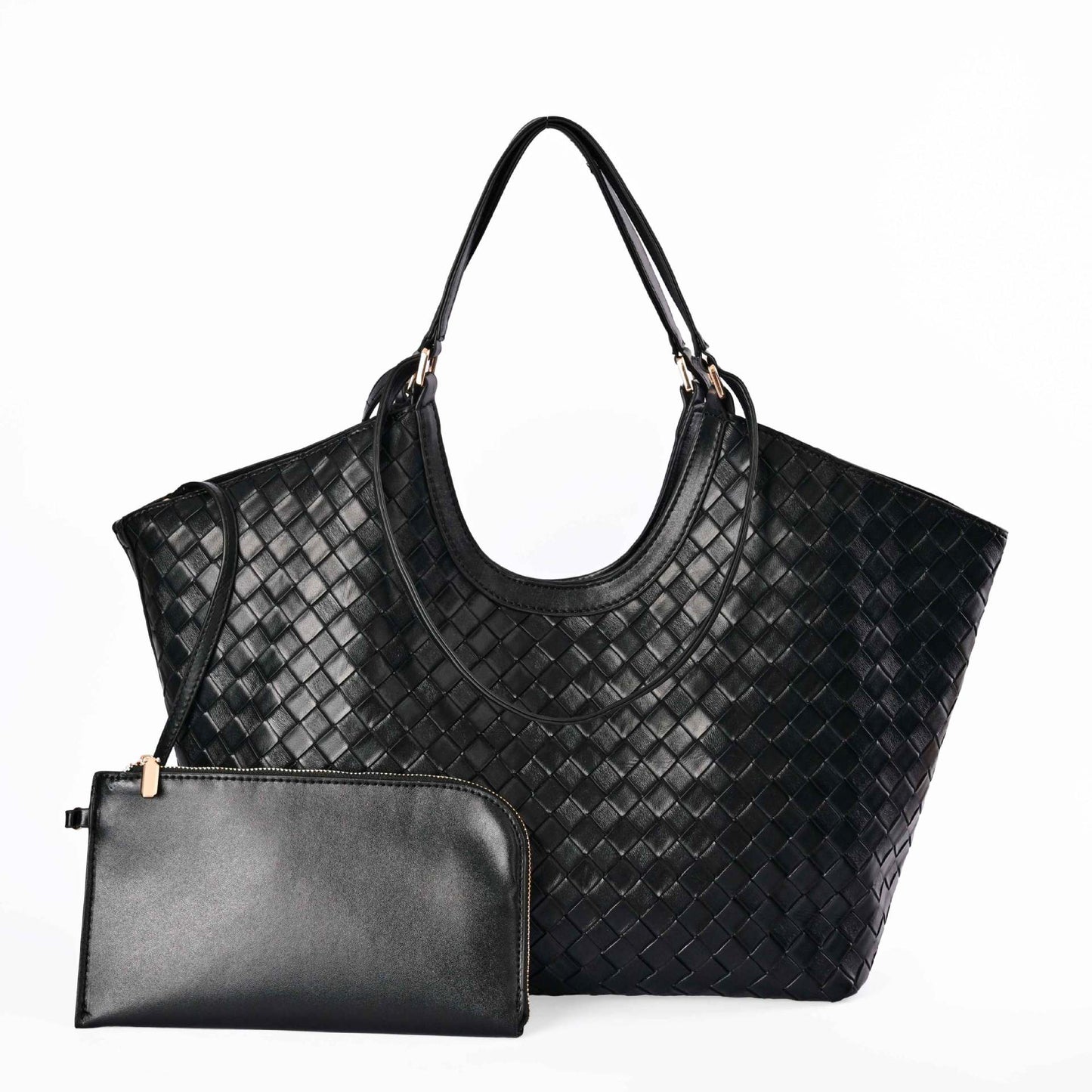 Brown Woven Embossed Fashion Large Capacity With Tote Bag