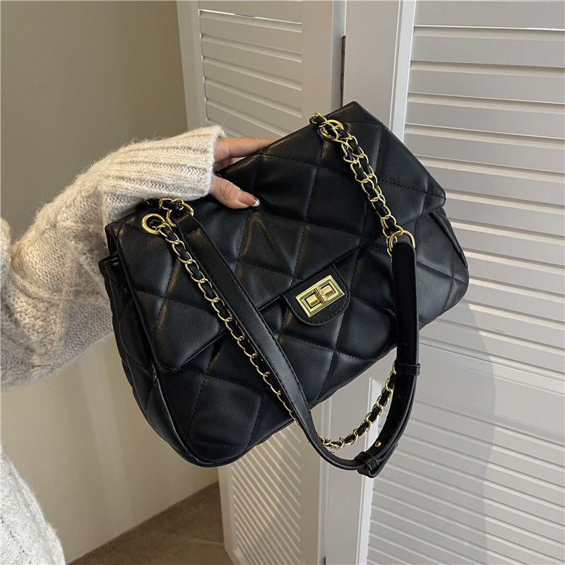 Slouchy Charming Women's Popular Diamond Chain Small Square Bags