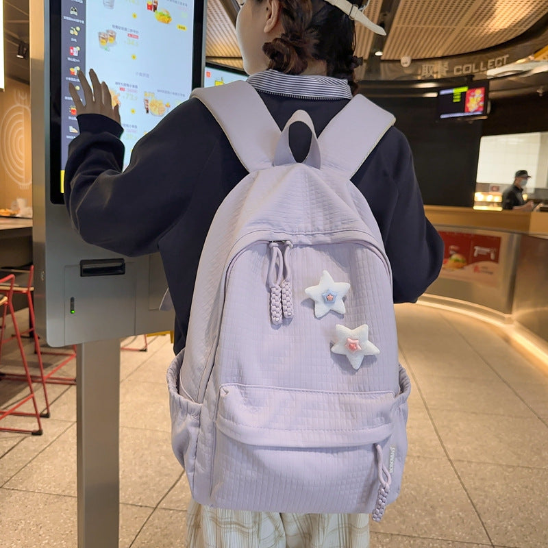 Women's Solid Color Korean High Junior Style Primary School Bag