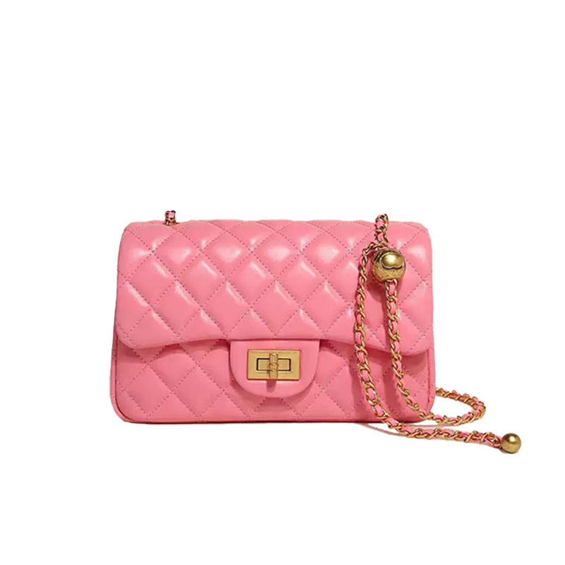 Layer Cowhide Diamond Simple Classic Style Bags