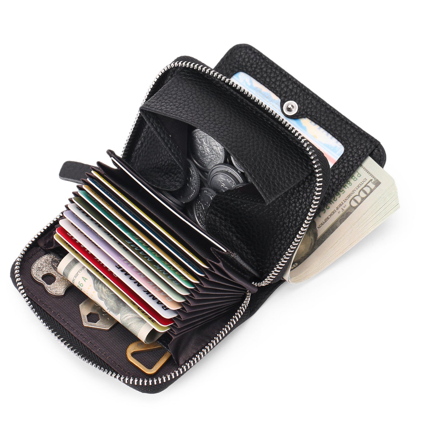 Women's Genuine Leather Simple Short First Layer Ladies Wallet