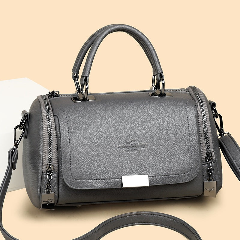 Portable Soft Leather Female Large Capacity Retro Bags