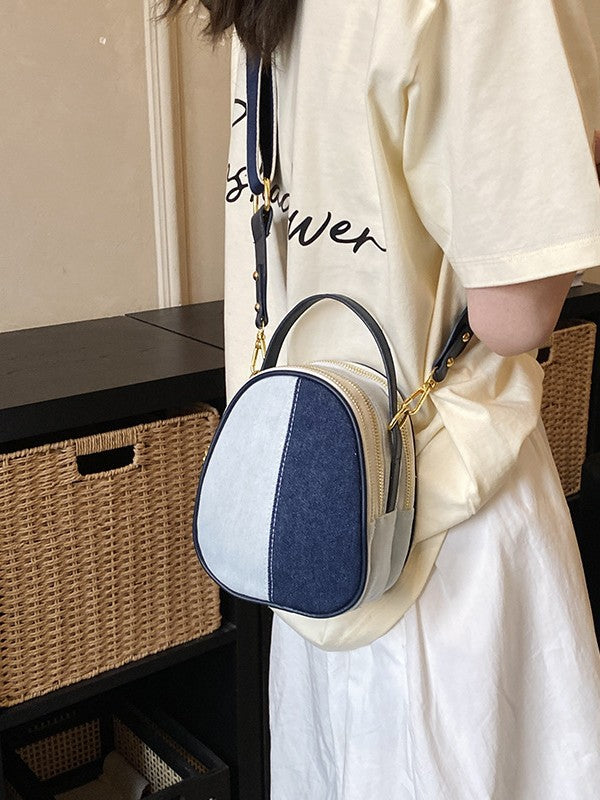 Women's Denim Stitching Contrast Color Light Luxury Women's Messenger Bag