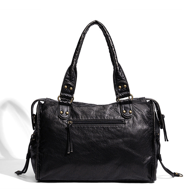 Women's Commuter Portable Large Capacity Practical Simple Washed Bags