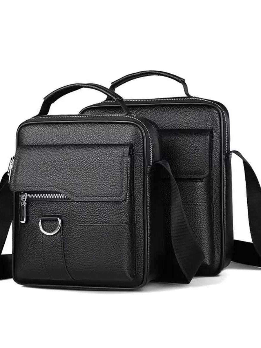 Men's First Layer Cowhide Leather Business Waterproof Lightweight Men's Shoulder Bag