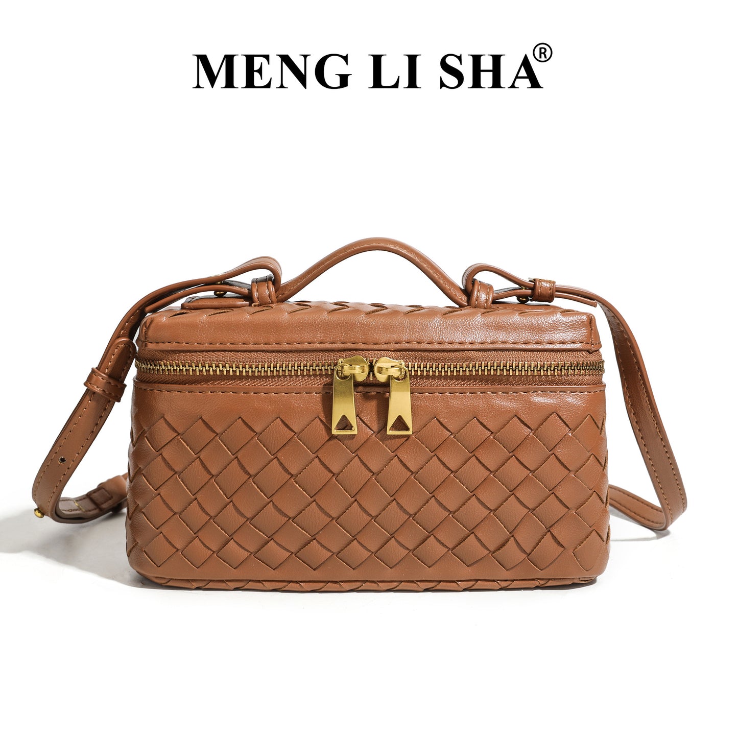 Retro Frosted Hand-woven Lunch Box Trendy Women's Shoulder Bag