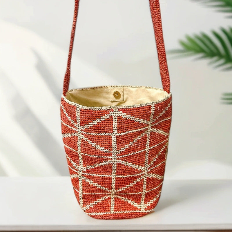 Women's Raffia Hand Crocheting Woven Large Capacity Travel Bags