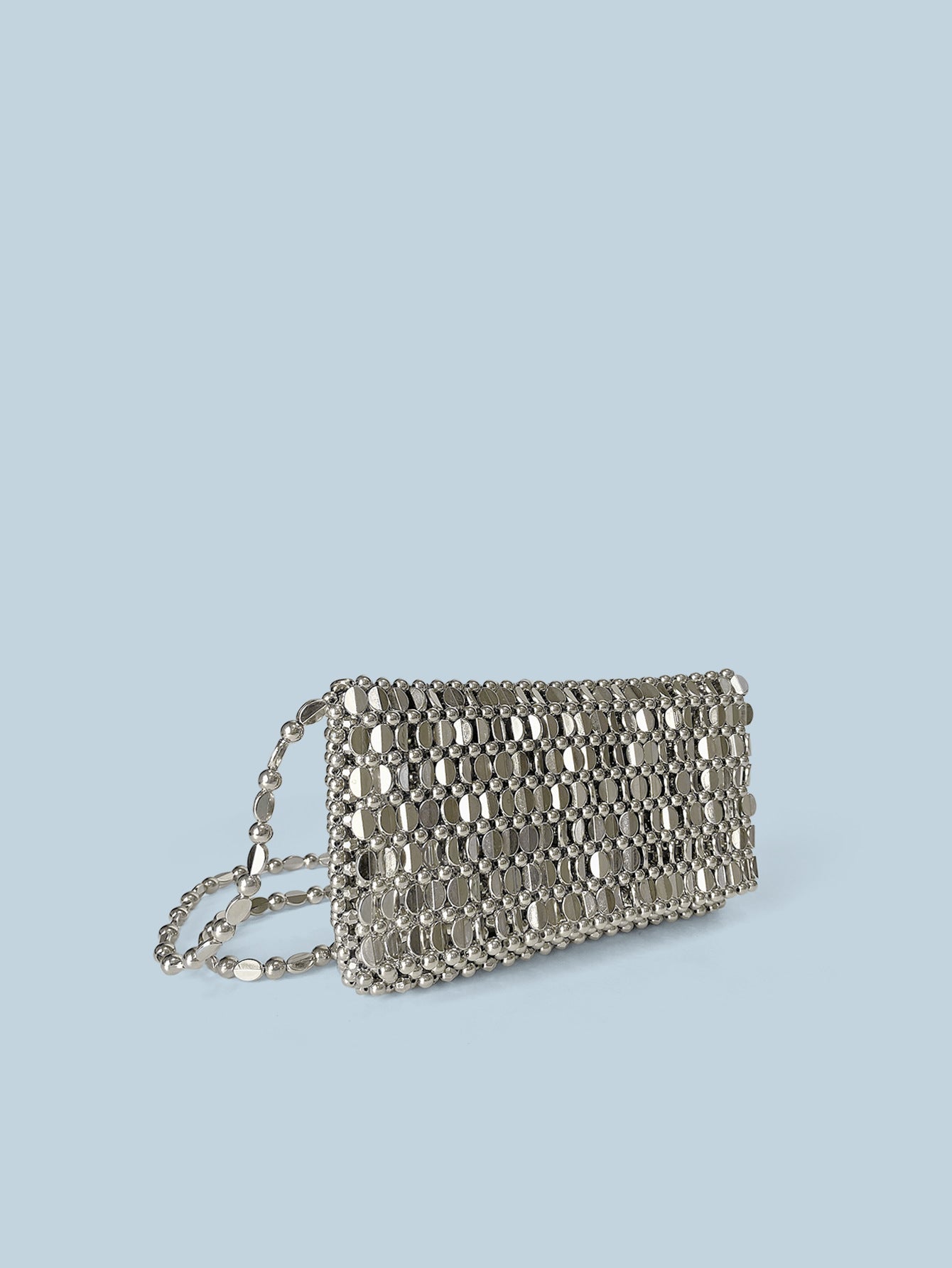 Summer Retro Sier Hollow Design Handmade Beaded Women's Messenger Bag