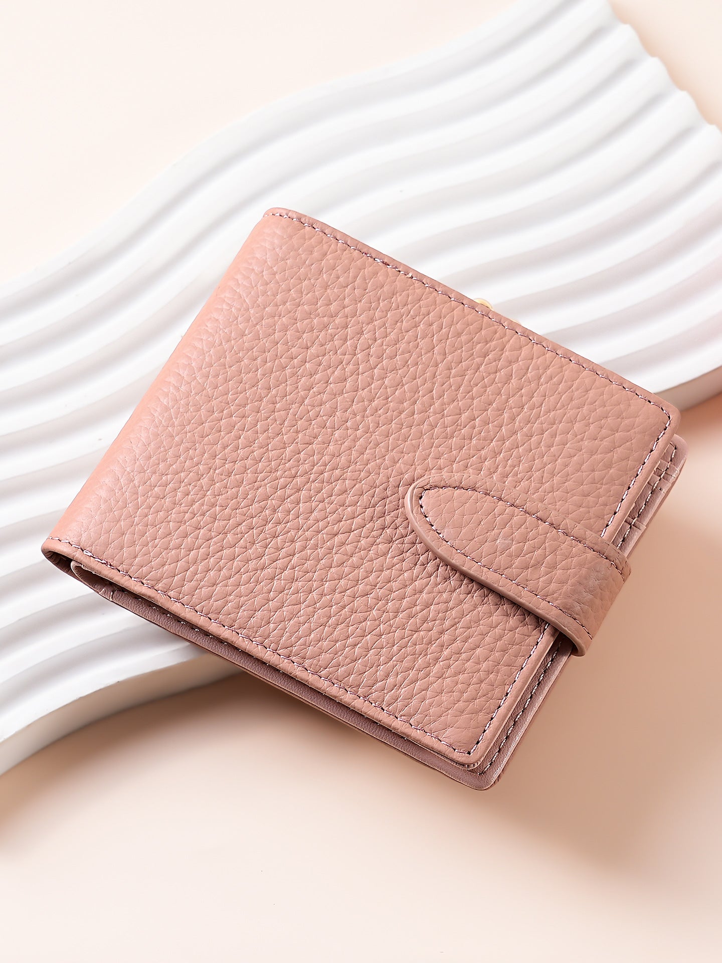 Women's & Men's Leather Short Step-in Large Capacity Alloy Ladies Wallet