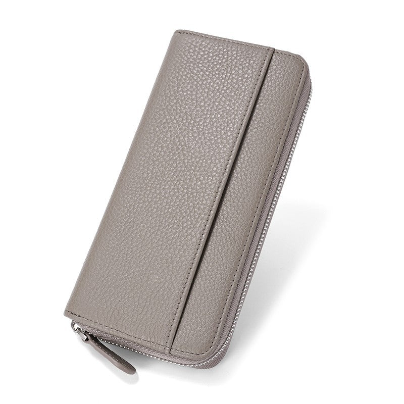 Women's Long Leather Organ Clutch Large Capacity Ladies Wallet