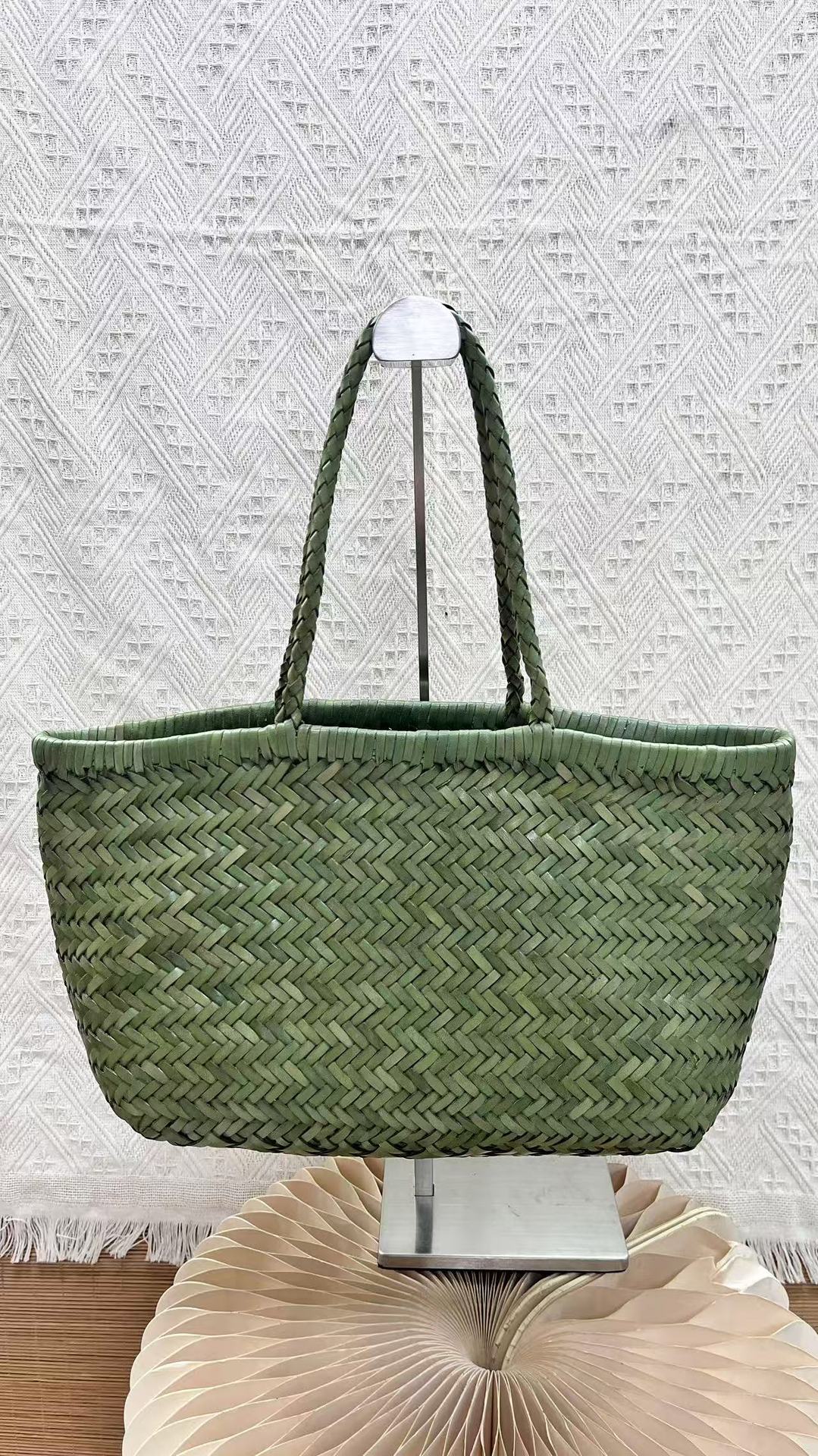 Genuine Leather French Food Basket Layer Women's Handbag