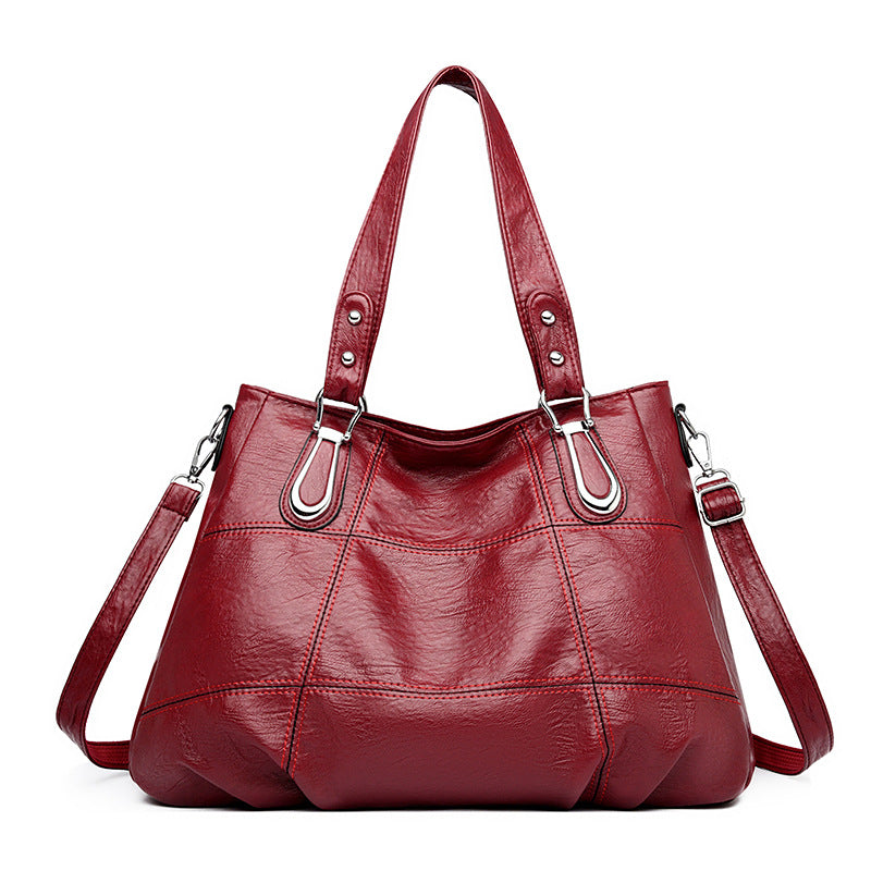 Women's Commuter Large Capacity Fashion Stitching Portable Shoulder Bags