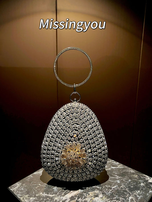 Beautiful Banquet Diamond Clutch Rhinestone Shiny Dinner Bag
