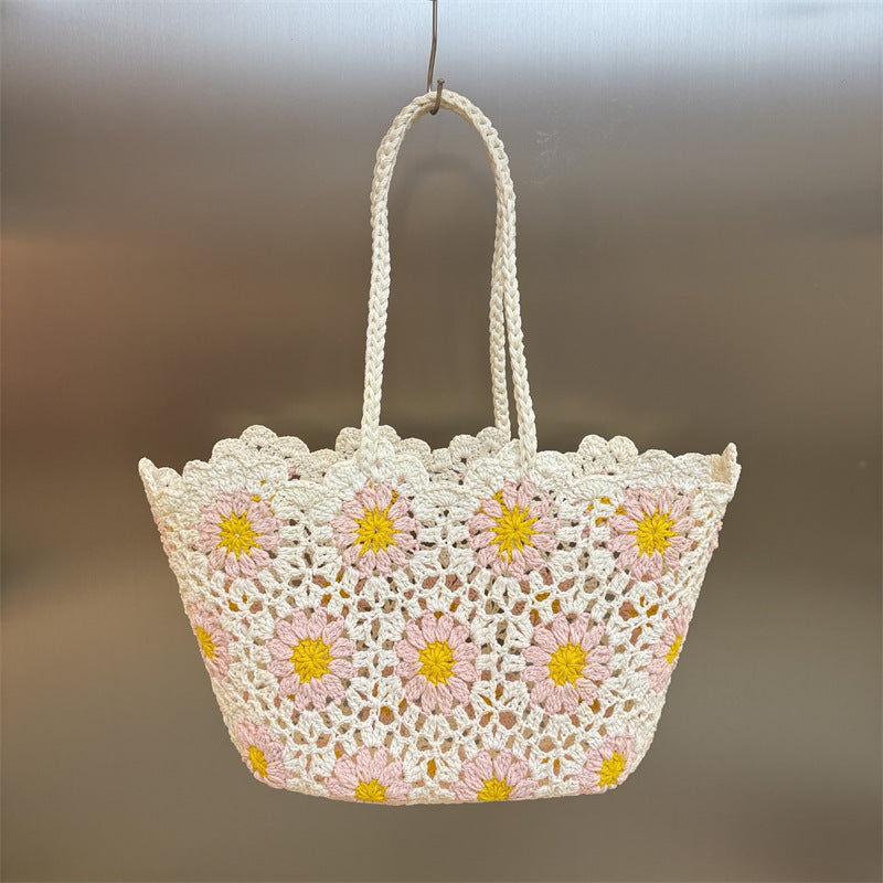 Women's Rope Handmade Crocheted Woven Bale Of Cotton Knitted Bags