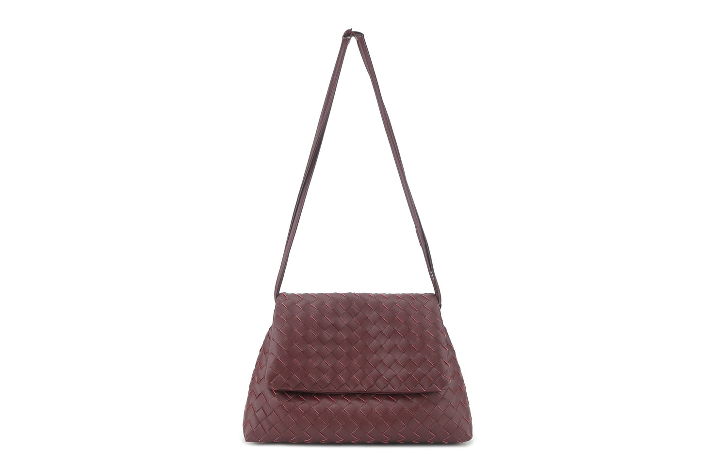 Summer Authentic Leather Weave Clamshell Drawstring Underarm Women's Shoulder Bag