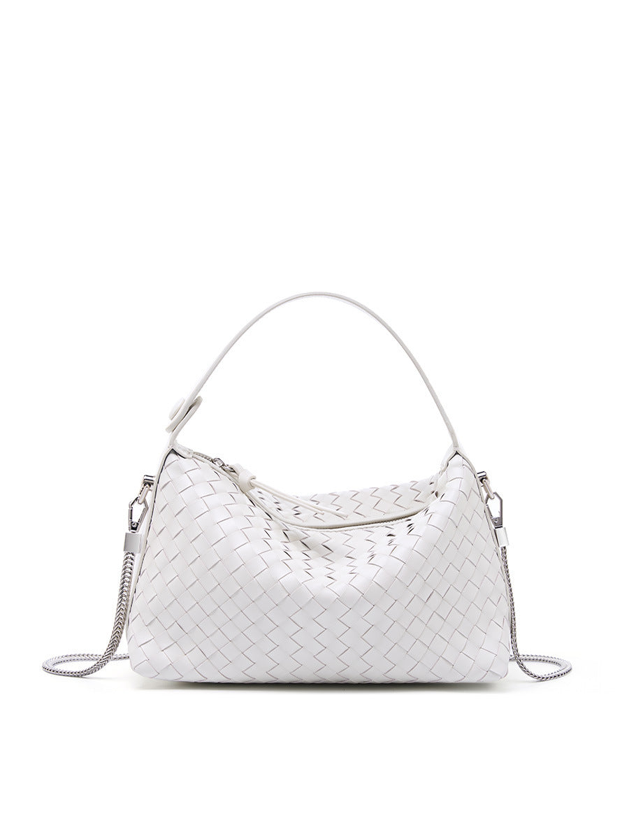 Authentic Leather Weave Dumpling Sheepskin Chain Female Pillow Women's Handbag