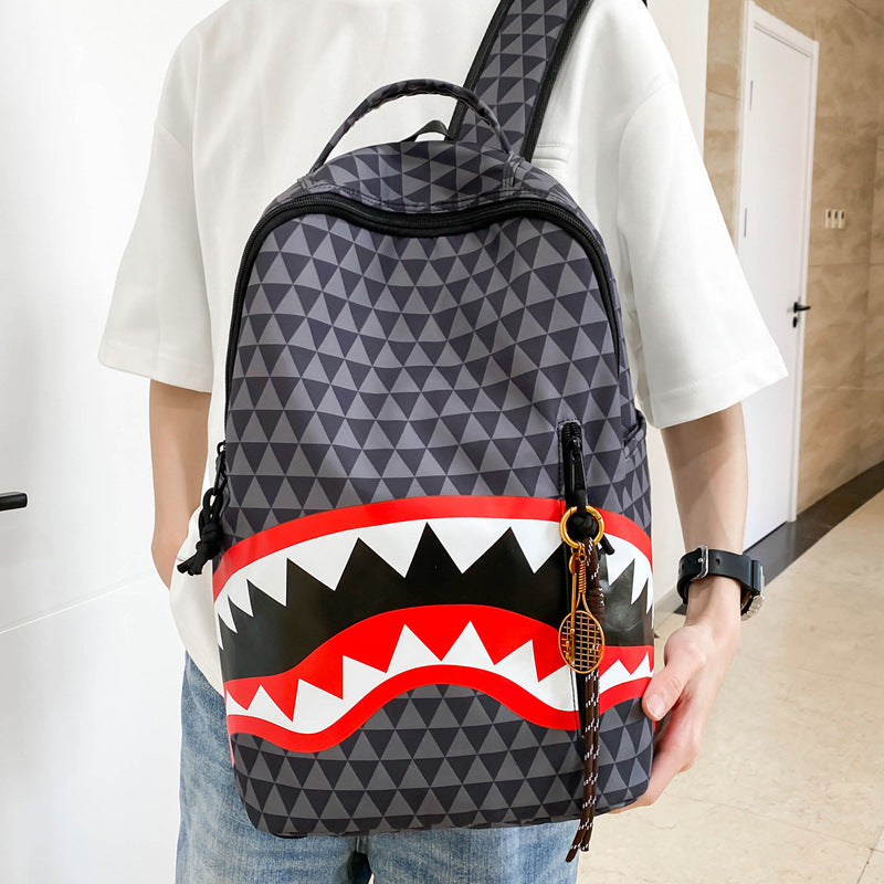 Shark Mouth Printing Personalized Good-looking Outing College Student Schoolbag