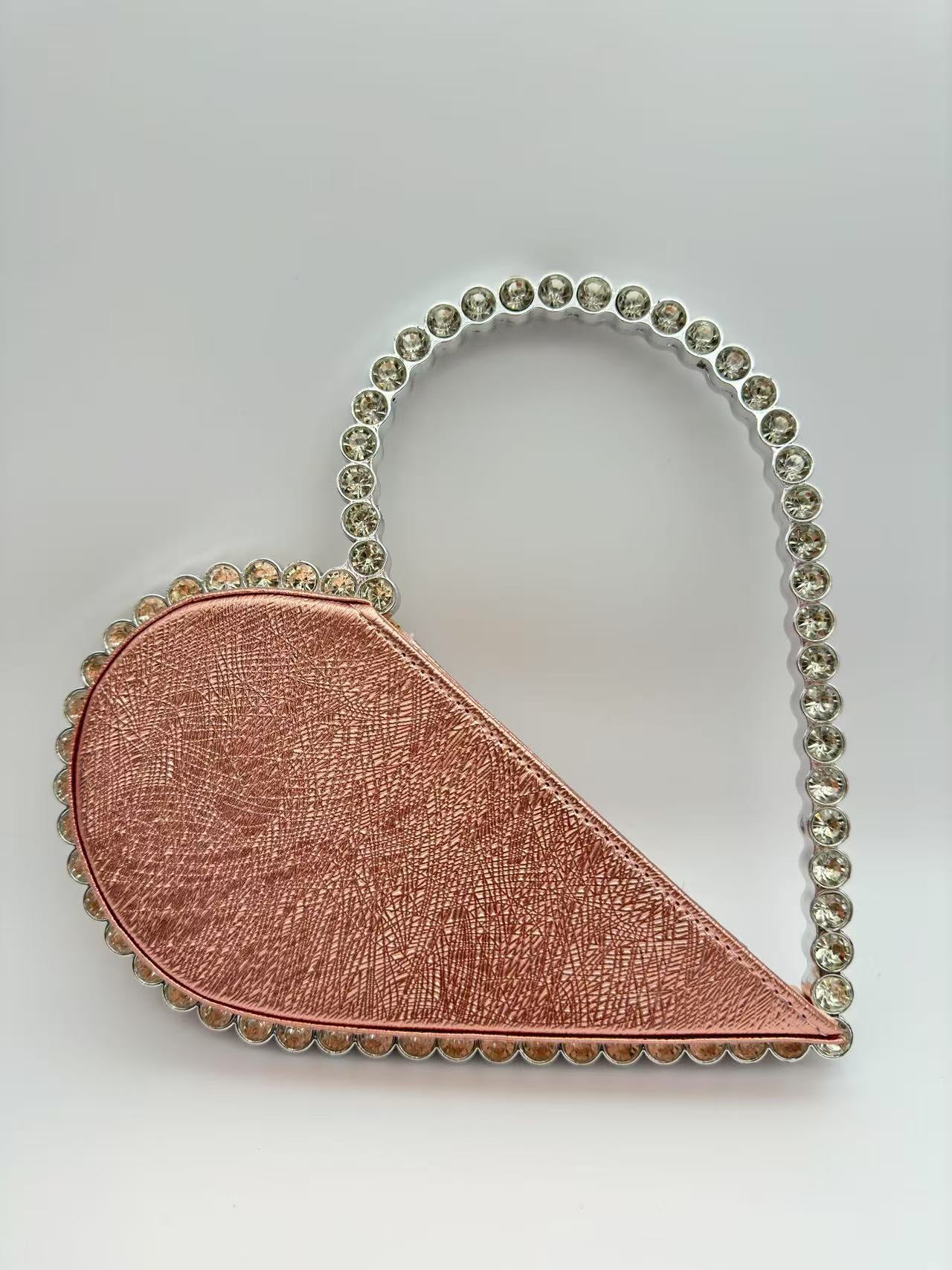 Heart-shaped Hand Holding Full Diamond Handmade Bags