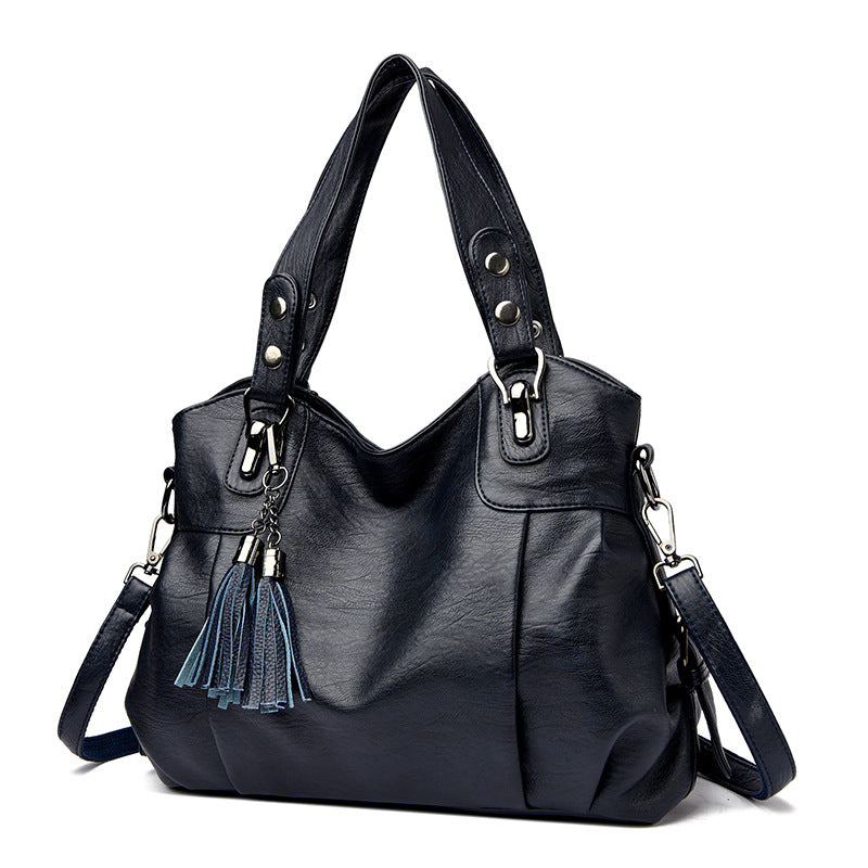 Women's Classic Washed Sheepskin Tassel Texture Good Women's Messenger Bag