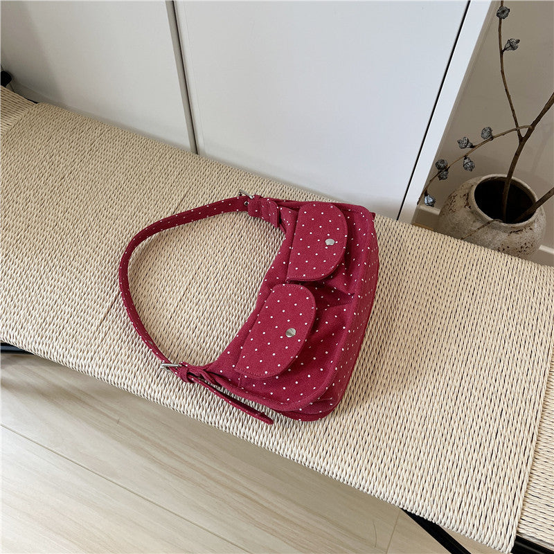 Cabinet Niche Starry Polka Dot Canvas Portable Underarm Bags