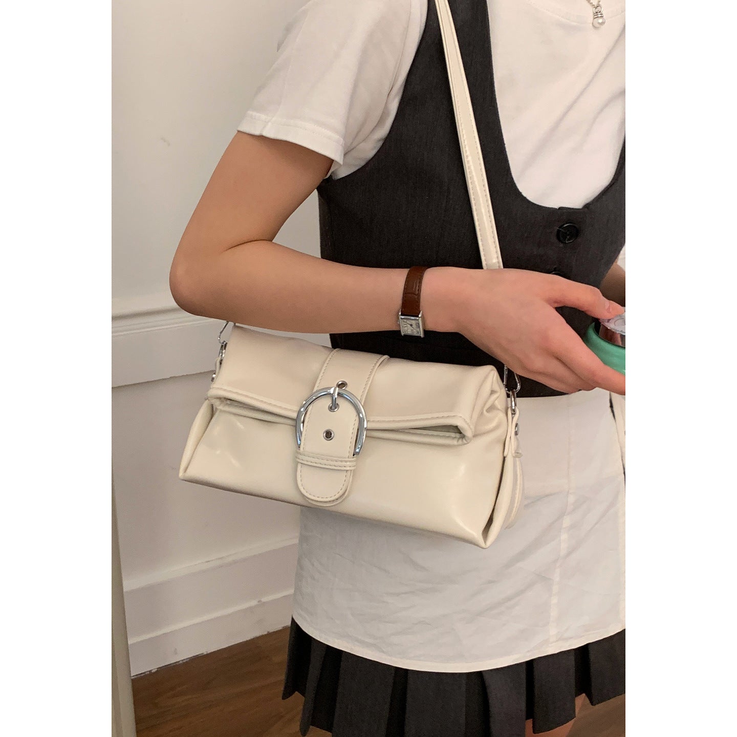 Women's Korean Fashion Pouches Commuter Simple Small Square Bag