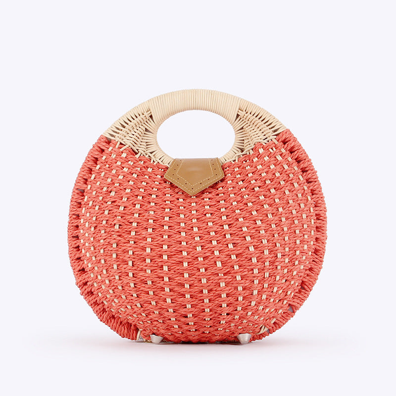 Fashion Shell Cute Personality Rattan Weave Beach Vacation Straw Women's Handbag