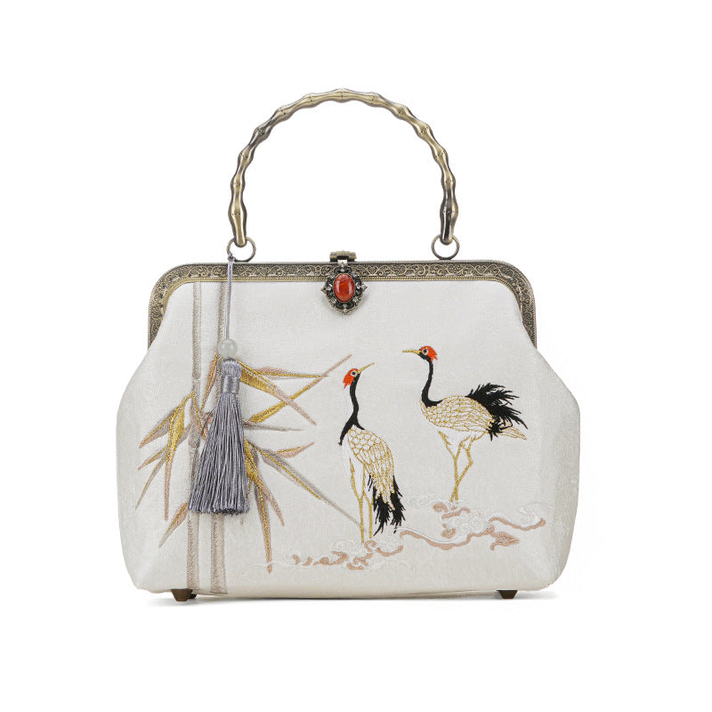 Double Flying Embroidered Ancient Style Cheongsam Banquet Women's Handbag