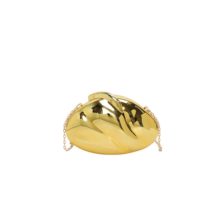Oval Acrylic Electroplated Glossy Dinner Fashion Women's Messenger Bag