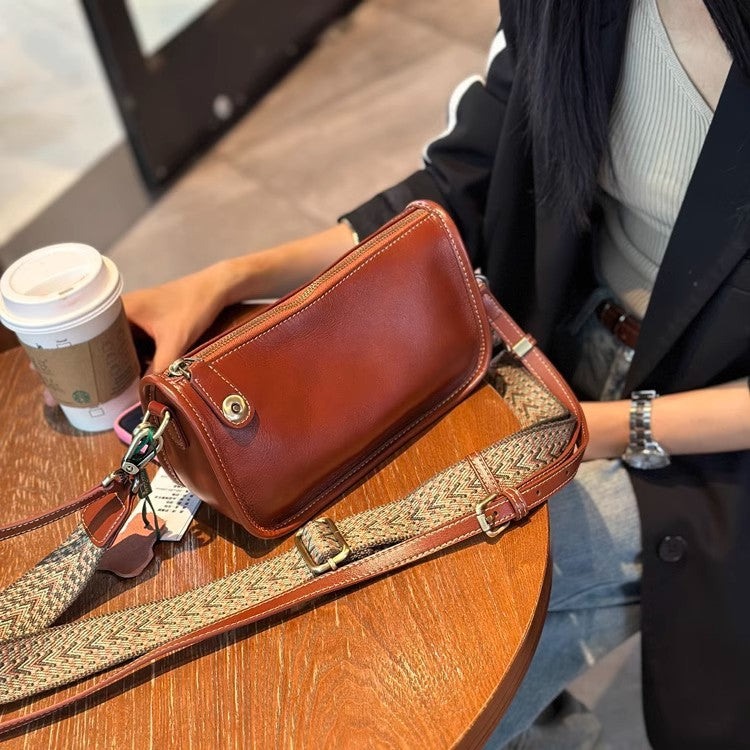 Women's Popular Leather White Summer High Sense Niche Small Square Bag