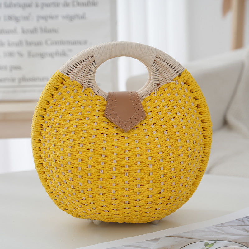 Women's Summer Simple Handmade Vine Woven Beach Women's Handbag