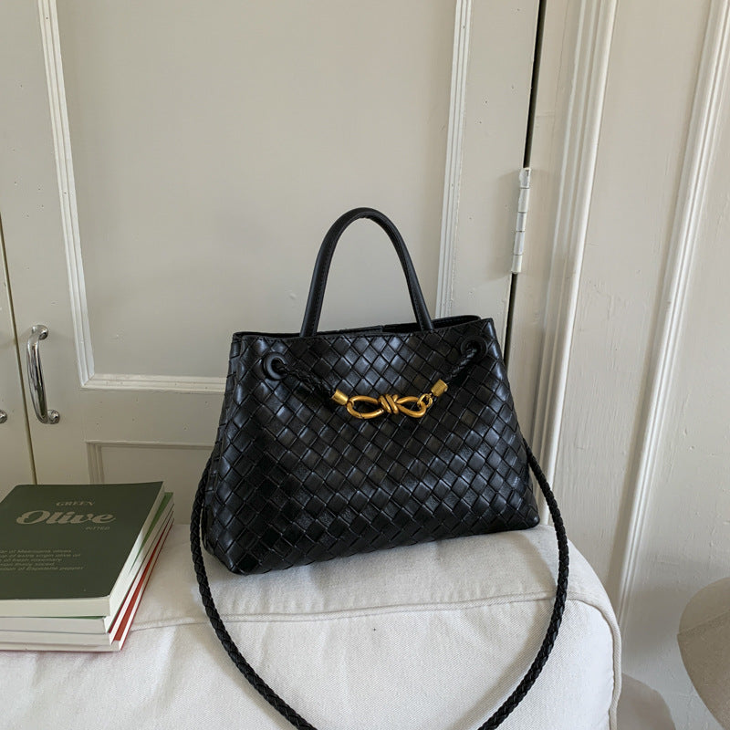 Autumn High Quality Fashion Woven Lightweight Simple Bucket Bags